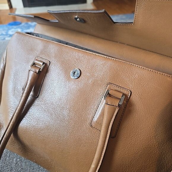 Lamarthe Leather Shoulder Bag Made in Italy Handbag Tote Minimalist Office Prep - Picture 7 of 8